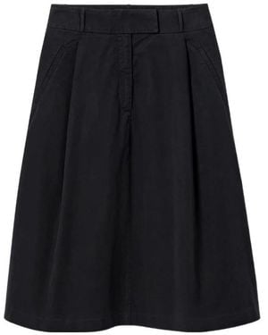 A.P.C. Pleated Cotton Midi Skirt - Black