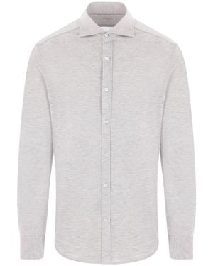 Brunello Cucinelli Button-Up Long-Sleeved Shirt - White