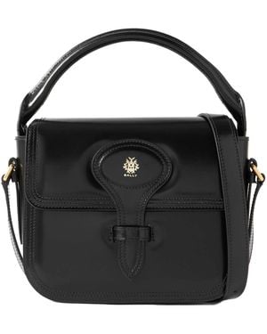 Bally Logo Printed Top Handle Bag - Black