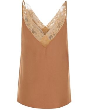 forte_forte Lace-Trim Camisole - Brown