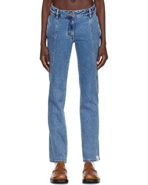 Adererror Stitched Belt-Loop Jeans - Blue