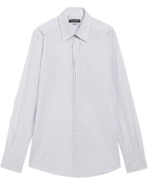Dolce & Gabbana Striped Long-Sleeved Shirt - White