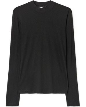 Filippa K Sheer Textured Long-Sleeve Top - Black