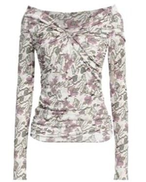 Isabel Marant Off Shoulder Long Sleeve T-Shirt - White