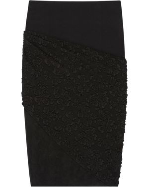 Givenchy Asymmetric Floral Skirt - Black