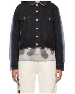 Heron Preston Gradient Long-Sleeved Denim Jacket - Black