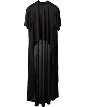 Balenciaga Sheer Long-Train T-Shirt - Black
