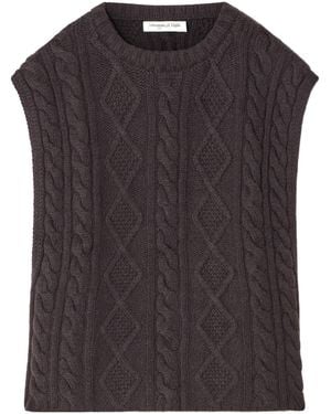 Johnstons of Elgin Cable-Knit Cashmere Tank - Black
