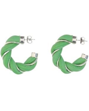 Bottega Veneta Twist Hoop Earrings - Green