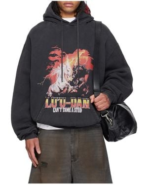 Lu'u Dan Horse Year Series Long-Sleeved Oversized Hoodie - Grey