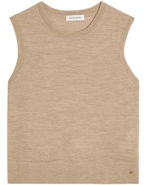 Anine Bing Moni Wool And Cashmere-Blend Tank - Natural