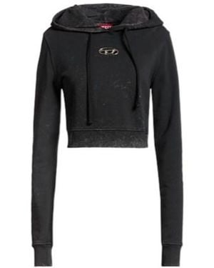 DIESEL Hooded Short Sweatshirt - Black