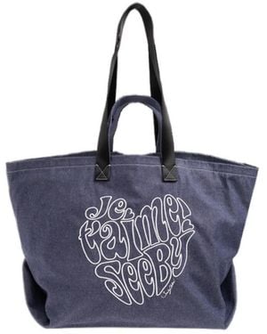 See By Chloé Large Je T'Aime Denim Tote Bag - Blue