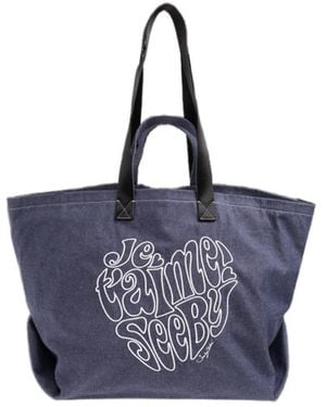 See By Chloé Large Je T'Aime Denim Tote Bag - Blue