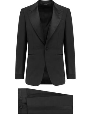 Tom Ford Single-Breasted Evening Tuxedo Suit - Black