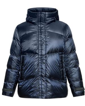 Woolrich High-Neck Hooded Down Jacket - Blue