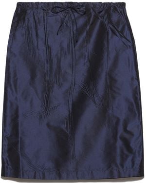 Prada Taffeta Midi-Skirt - Blue