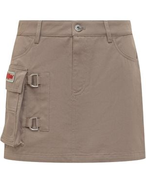 Off-White c/o Virgil Abloh Logo Patch Mini Skirt - Brown