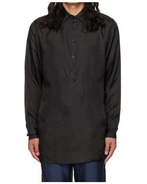 Edward Cuming Fitted Four-Button Polo Shirt - Black