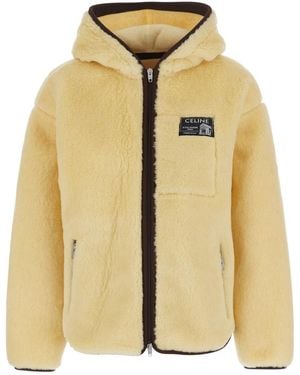 Celine Polar Fleece Jacket With High Collar And Front Closure - Metallic