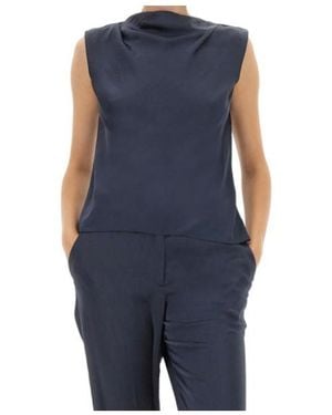 Theory Sleeveless Boat Neck Top - Blue