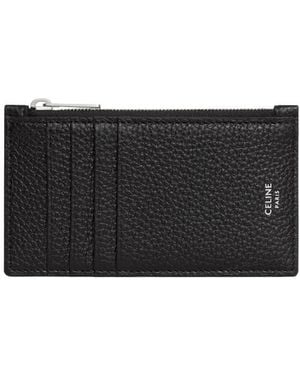 Celine Zipped Compact Card Holder - Black