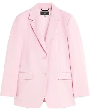 Weekend by Maxmara Single-Breasted Wool-Blend Canvas Blazer - Pink