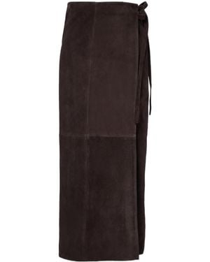 Nour Hammour Wrap Dress With Tie Details - Brown