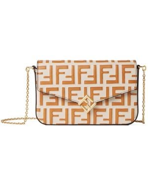 Fendi Camelia And Light Leather Wallet - Natural