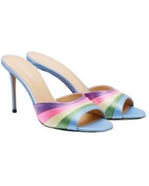 Mach & Mach Satin Mules - White