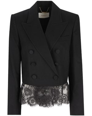 Zimmermann Valiant Lace Cropped Blazer - Black