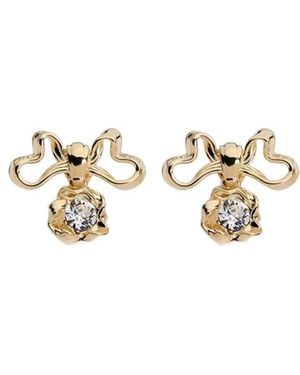 Dior Twisted Bow Earrings - Metallic