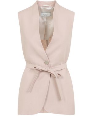 Peserico Belt-Detail Waistcoat - Pink