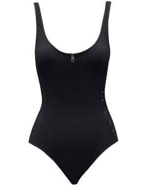 Moncler Logo Swimsuit - Black