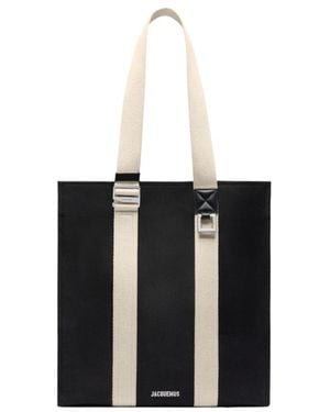Jacquemus Le Cabas Cuerda Logo Plaque Tote Bag - Black