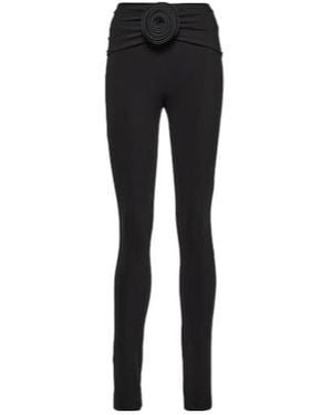Magda Butrym Floral-Appliqué Jersey Slim Leggings - Black