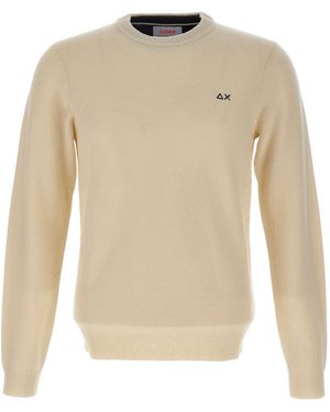 Sun 68 Crew Neck Knitted Jumper - White