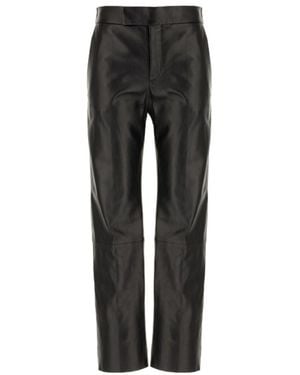 Alberta Ferretti Straight-Leg Leather Trousers - Black