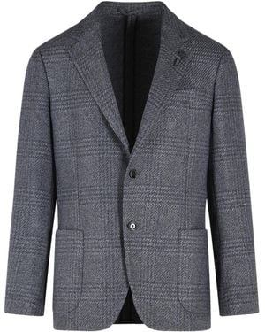 Lardini Blended-Fabric Blazer - Blue