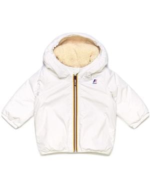 K-Way Long-Sleeved Hooded Cotton-Padded Suit - White