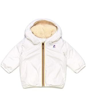 K-Way Long-Sleeved Hooded Cotton-Padded Suit - White