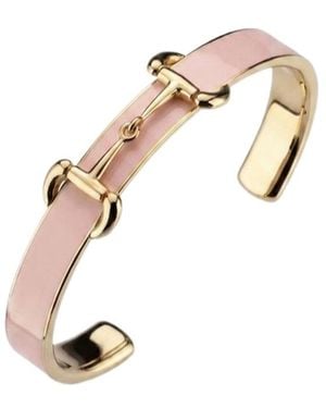Gucci Horsebit Bangle Bracelet With Enamel - White