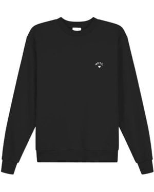 Arte' Logo-Embroidered Heart-Motif Sweatshirt - Black