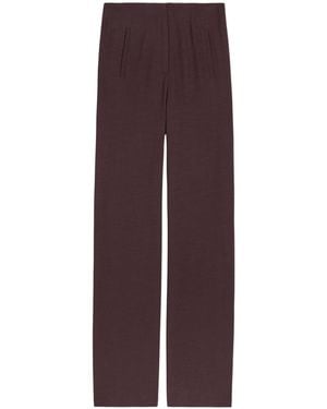 Veronica Beard Jude Wide-Leg Woven Pants - Purple