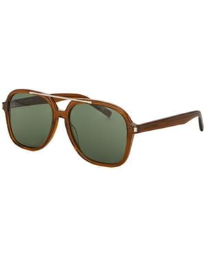 Saint Laurent Logo Detail Sunglasses - Green