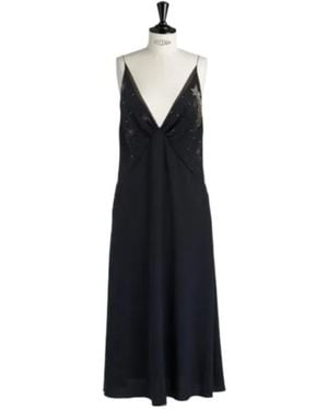 Dior Suspender Embroidered Dress - Black