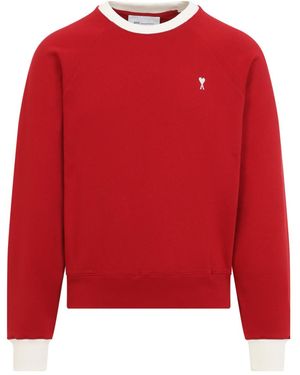 Ami Paris Ami Logo Embroidered Crewneck Sweatshirt