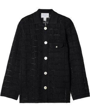 Calle Del Mar Pointelle-Knit Shirt - Black