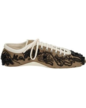 Dries Van Noten Embroidered Lace-Up Ballerina Trainers - Multicolour
