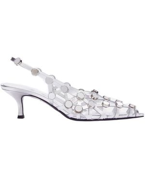The Attico The Grid Slingbacks - White